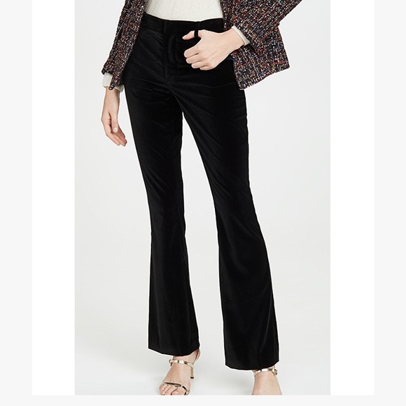 Alice + Olivia Pants - ALICE+OLIVA black stripped velvet flare pants 4